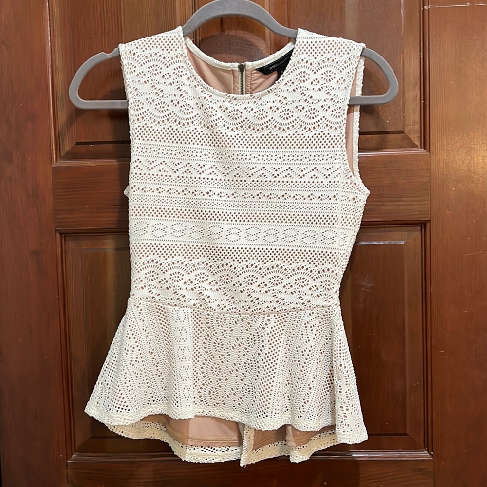 BCBG sleeveless peplum top, size XS